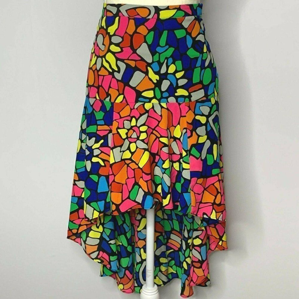 LAmour Nanette Lepore High Low Skirt XS Multicolor